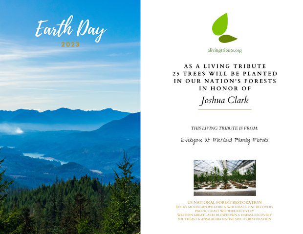 A Living Tribute Earth Day 2023 Card